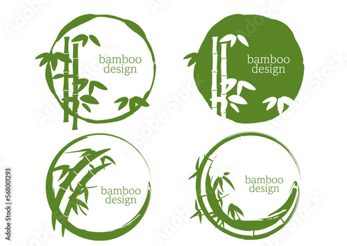 竹　竹林　水彩風　墨絵　背景イラスト