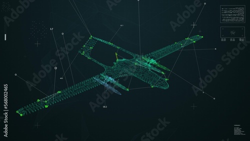 Military Drone Scan. Advanced Aerial Detection