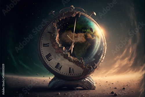 Tableau sur toile Clock representing the end of the world
