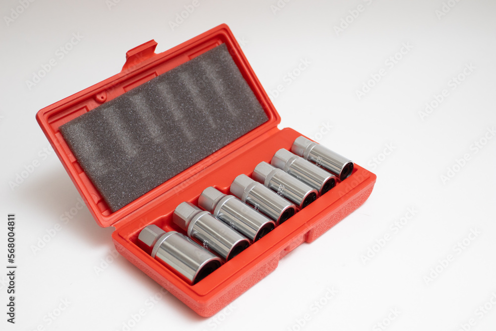 Set of metal Socket wrench. Tool kit Set of metal Socket wrench. Tool kit