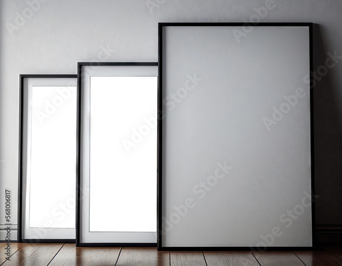 Frame mockup in modern home interior background Mockup wall. Generative AI 