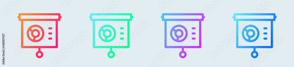 Presentation line icon in gradient colors. Business signs vector illustration. Presentation line icon in gradient colors. Business signs vector illustration.