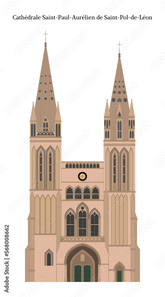 Fototapeta premium Cathédrale Saint-Paul-Aurélien de Saint-Pol-de-Léon, France