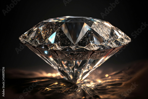 Diamond close up shot  expensive gemstone  luxury. AI generated.
