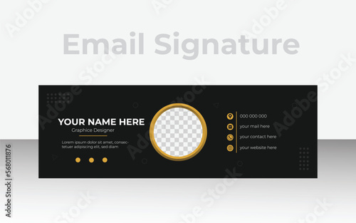 Corporate email signature for all business with white background, unique vector design template.