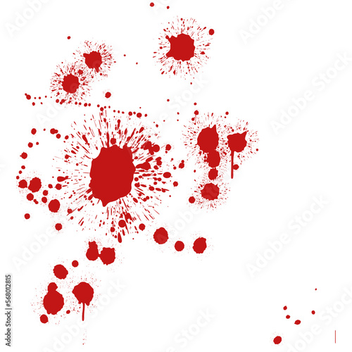 Blood splatter  horror backgrounds. Watercolor brush isolated on PNG background for art design. Royalty high-quality transparent stock of abstract drops brush for painting  ink splatter  bloodstain