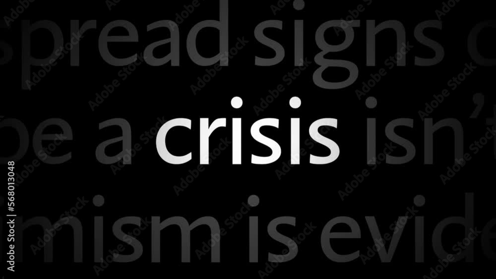 Loop of economic news articles with focus on single word. Topic economic crisis and recession. Loop of economic news articles with focus on single word. Topic economic crisis and recession.