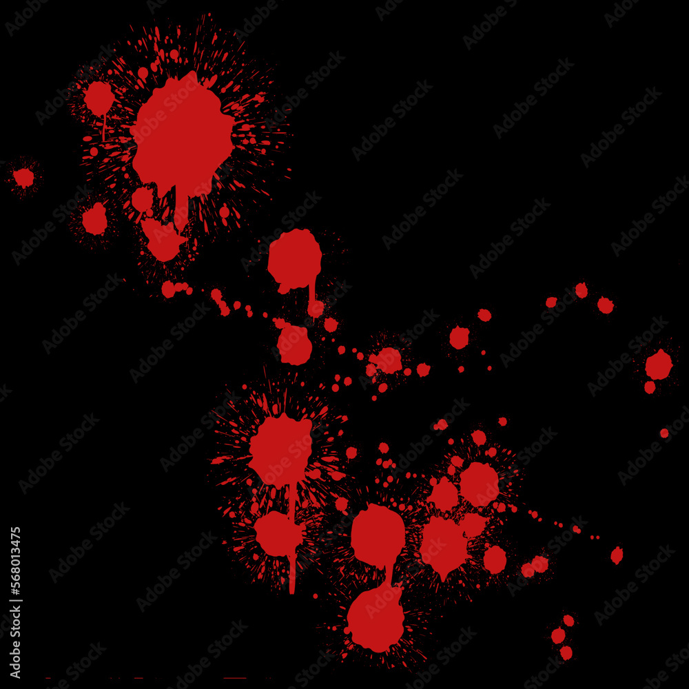 Blood splatter, horror background. Blood splash overlays on black ...