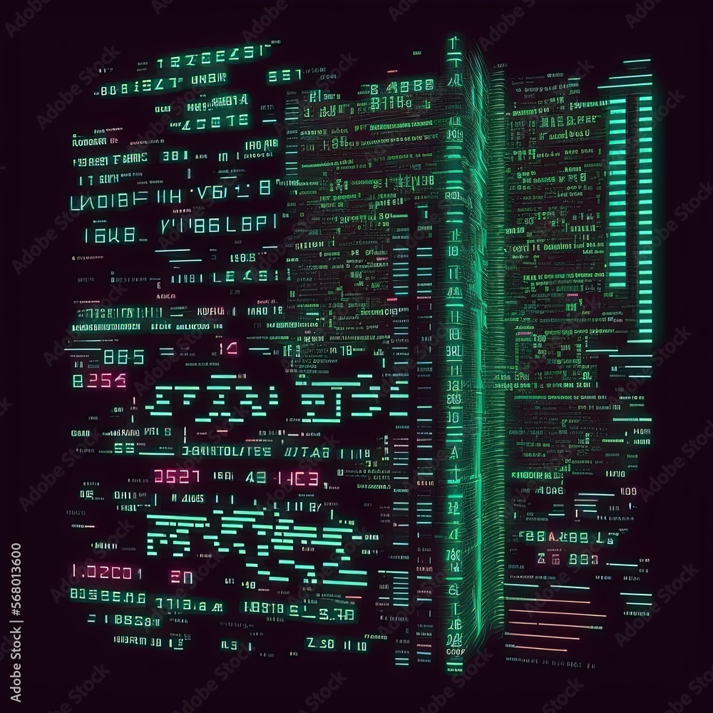 Digital illustration about Computer and Technology. Generative AI.