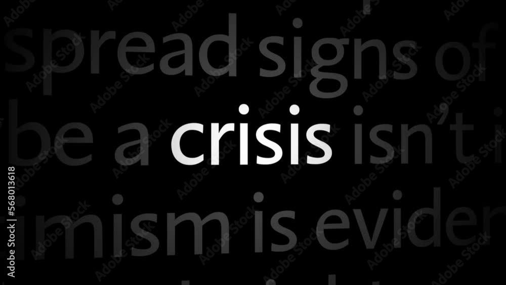 Loop of economic news articles with focus on single word. Topic economic crisis and recession. Loop of economic news articles with focus on single word. Topic economic crisis and recession.