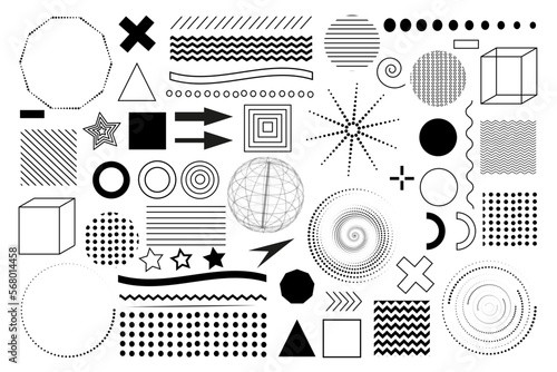 set of vector graphics of different shapes and contours