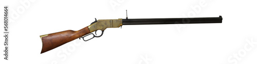 old west rifle , henry rifle  isolated