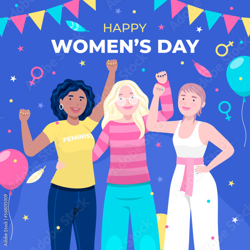 Mujer en actitud empoderada celebrando el día de la mujer