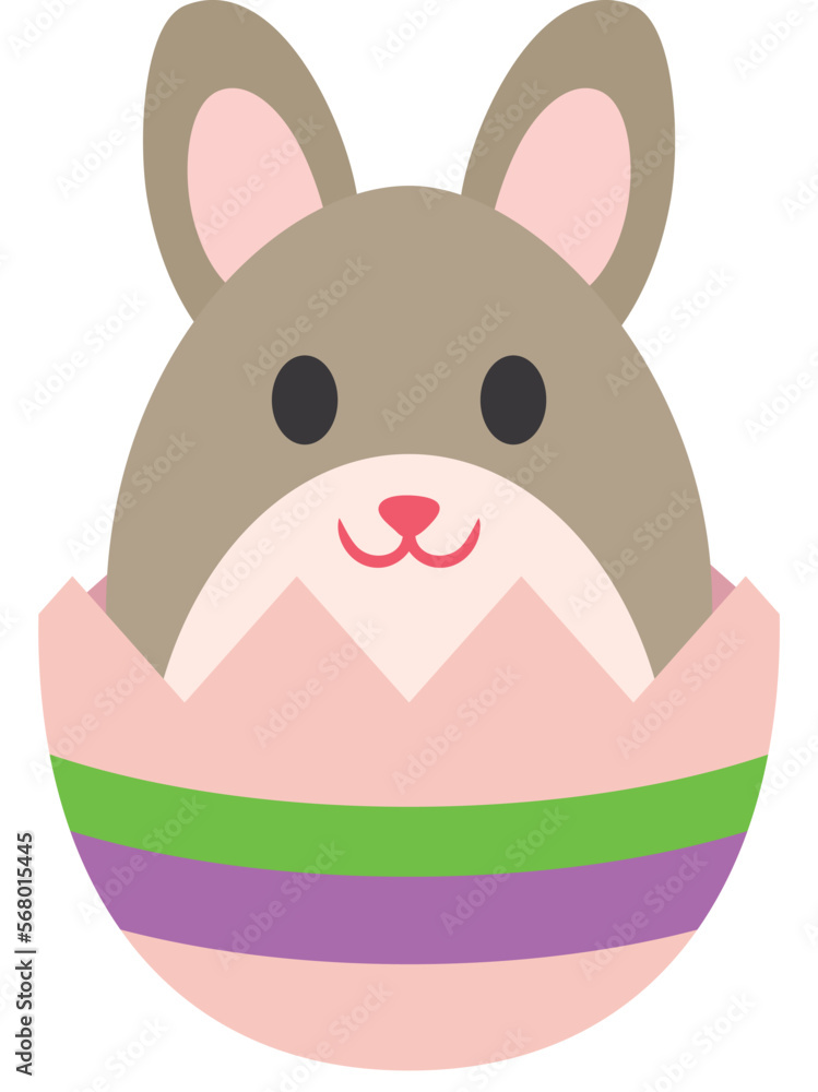 Naklejka premium イースターのウサギと卵のイラスト