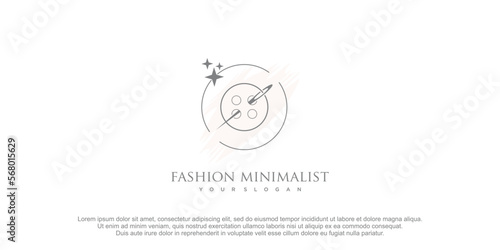 Minimalist simple taylor shop fashion logo with creative design premium vector