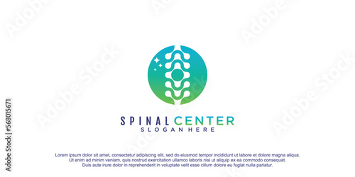 Spinal care logo with creative unique design concept icon vector illustration