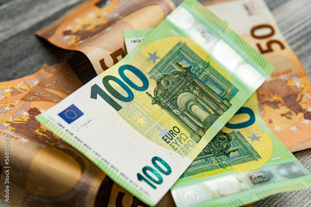 euro money with different denominations euro money with different denominations