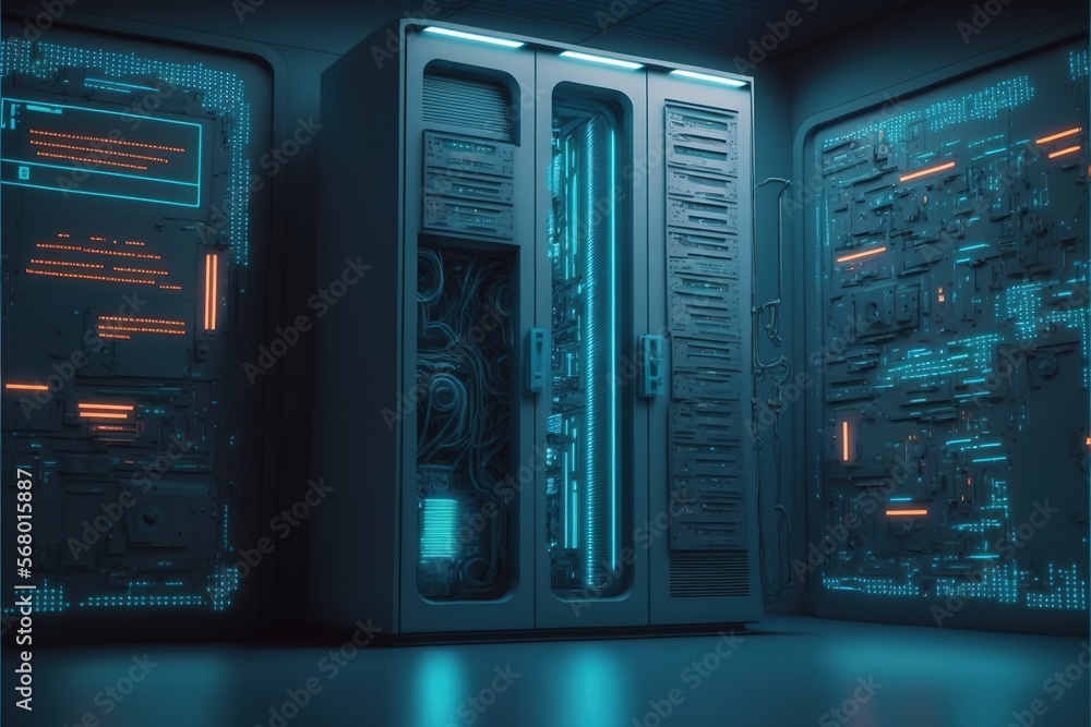 Digital illustration about Computer and Technology. Generative AI. Digital illustration about Computer and Technology. Generative AI.