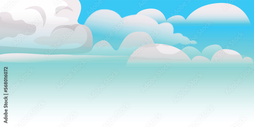 fluffy cloudy sky design vector