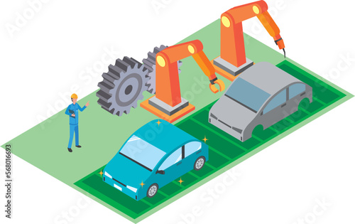 自動車産業のイメージイラスト