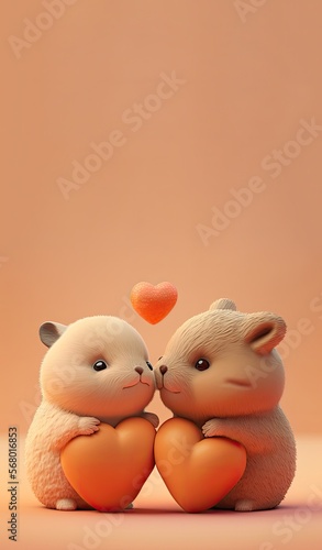valentine cute animals, with generative ai © Daunhijauxx