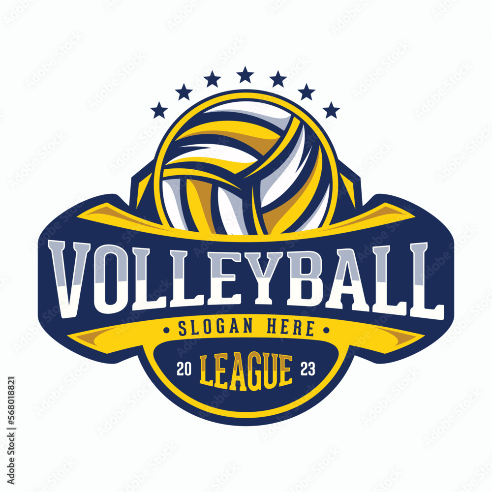 Volleyball League vector mascot logo design modern style emblem Stock ...