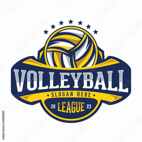 Volleyball League vector mascot logo design modern style emblem