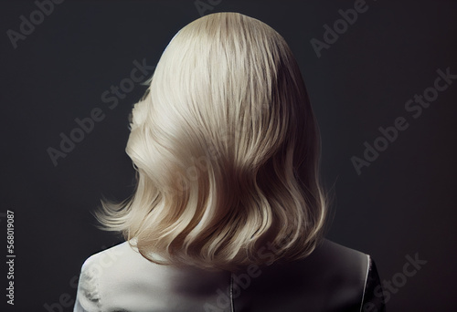 Perfekte, gesunde und glänzende Haare im Fokus eines Portraits. Perfekt für Friseur- Haarfarbe- und Shampoo- werbung. -Generative Ai