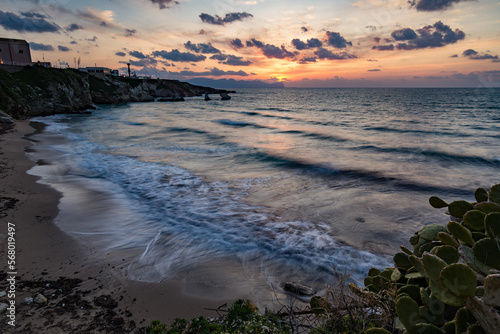 Wallpaper Mural La Praiola beach in Terrasini town at sunset, province of Palermo IT Torontodigital.ca