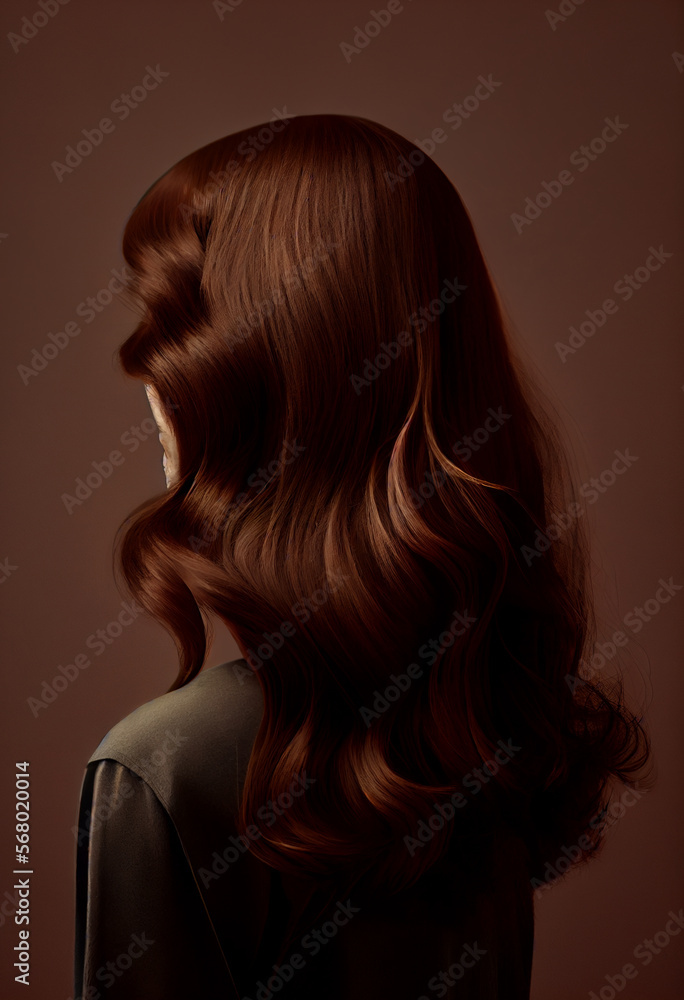 Perfekte, gesunde und glänzende braune Haare im Fokus eines Portraits. Perfekt für Friseur- Haarfarbe- und Shampoo- werbung. -Generative Ai Perfekte, gesunde und glänzende braune Haare im Fokus eines Portraits. Perfekt für Friseur- Haarfarbe- und Shampoo- werbung. -Generative Ai