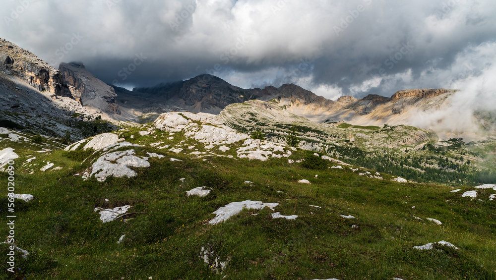 Highest part of Fanes valley in the Dolomites Highest part of Fanes valley in the Dolomites
