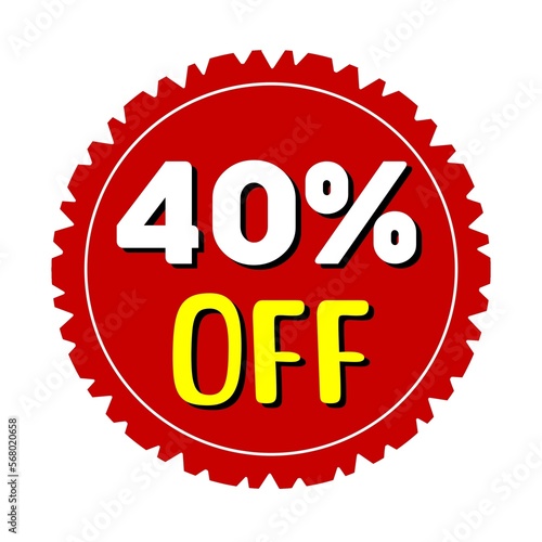 40% off promotional tag Sticker for business, sales, and discounts 