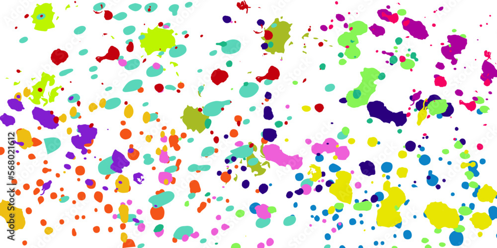 Bright paint splatter of different colors on white background for banner web social media flyers posters Bright paint splatter of different colors on white background for banner web social media flyers posters