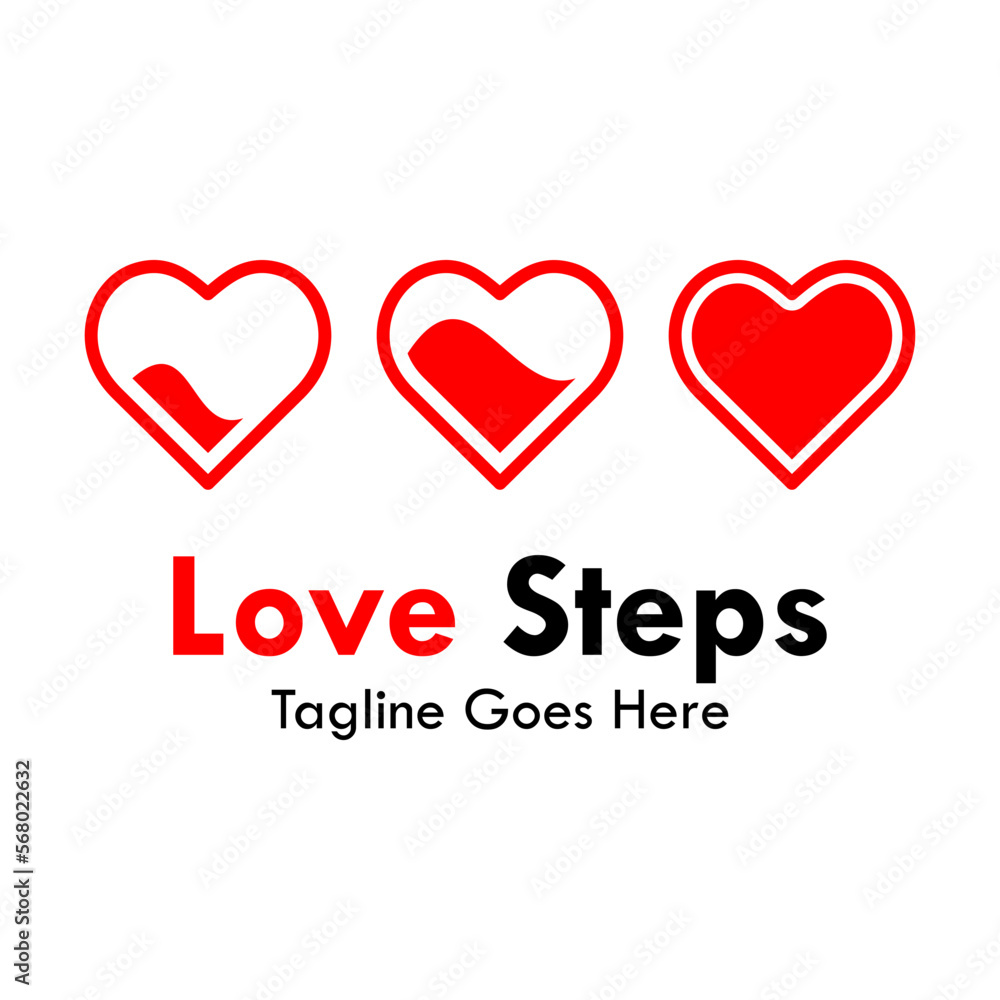 Love steps logo template illustration