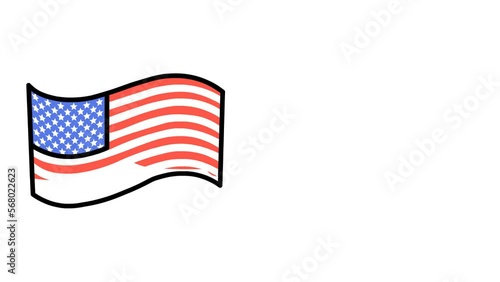 usa flags background and 2d animation photo