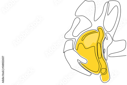 Construction helmet.Worker safety tools concept. Continuous one line drawing.Vector illustration.