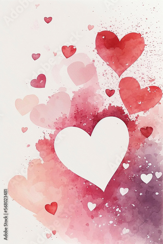 Valentinskarte Muttertagskarte Hochzeitskarte mit Herzen und Liebe  - Generative AI photo