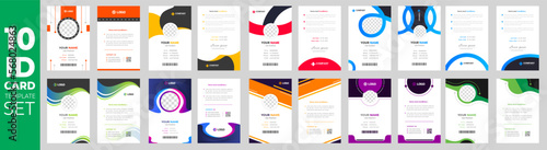 set of 10 Mega collection corporate business id card design template. business id card. id card bundle. Company employee id card set template.