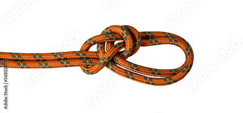 Φωτογραφία bowline on a bight knot orange rope example of with transparent background, png