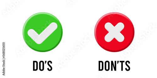 Do and Don't box icons illustration