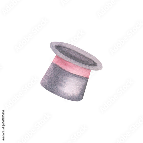 Circus hat watercolor illustration. Hand drawn isolated on white background.
