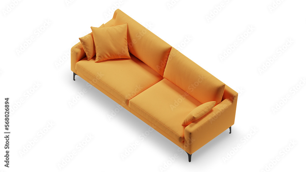 Isometric modern sofa on isolated white background. Furniture for the ...