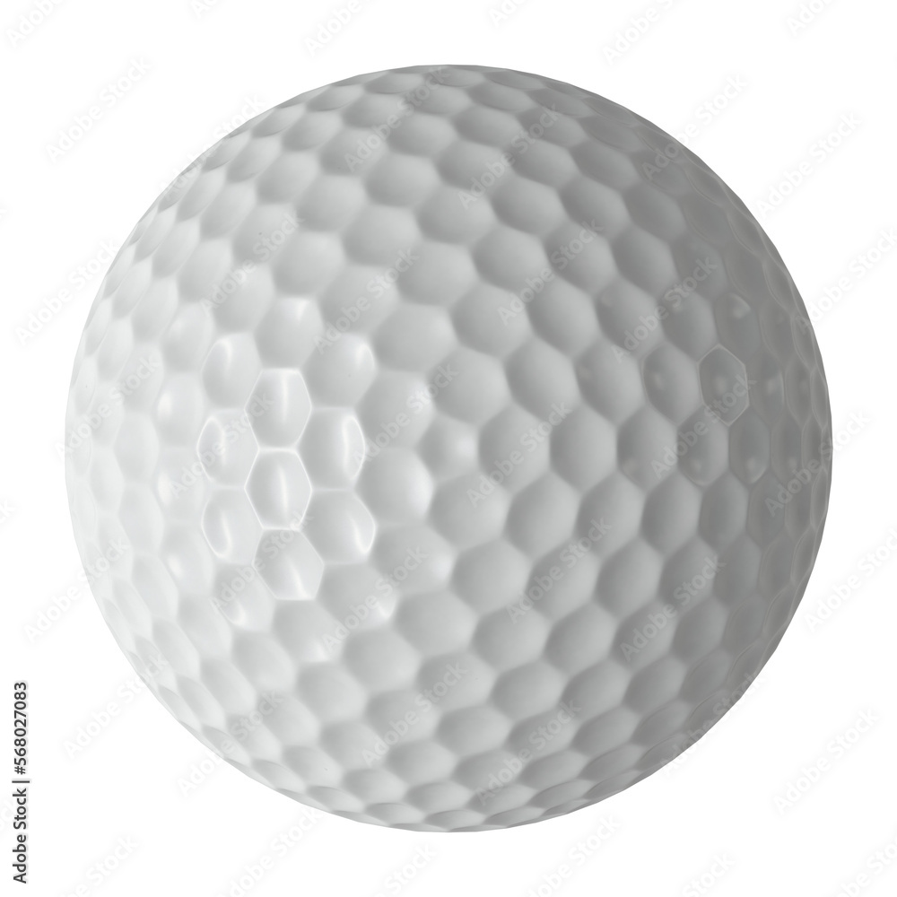 Golf ball isolated transparent background 3d rendering Stock