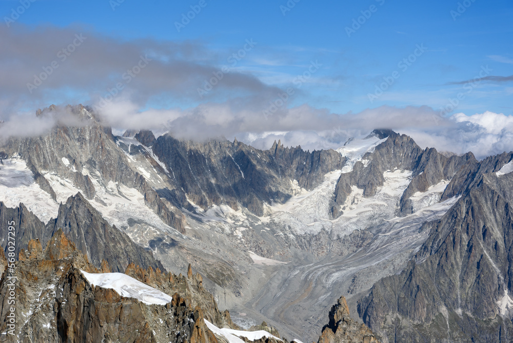 Summits of Alps, view from Aiguille de midi, France. Summits of Alps, view from Aiguille de midi, France.