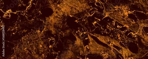 Panel kuchenny z motywem Black and Orange marble