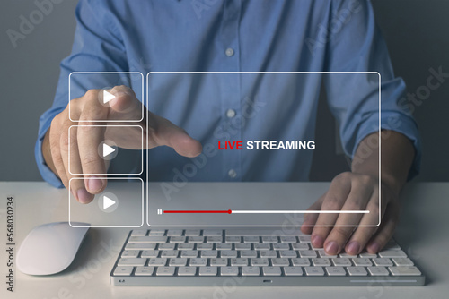 Φωτογραφία Video streaming, Online movie streaming icon concept