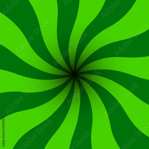 Swirling pattern background.  Converging psychadelic scalable stripes. St. Patrick's day. Vector illustration
