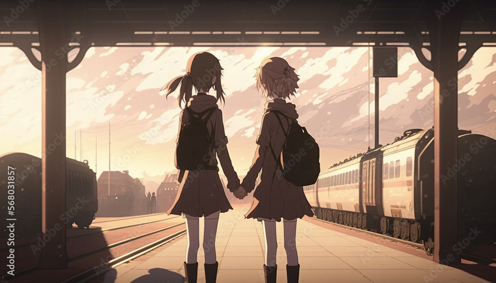 A heartwrenching anime goodbye between two childhood friends on a