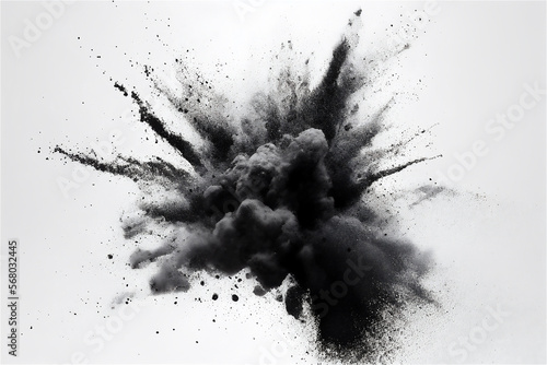 black explosion on a white background, generative ai