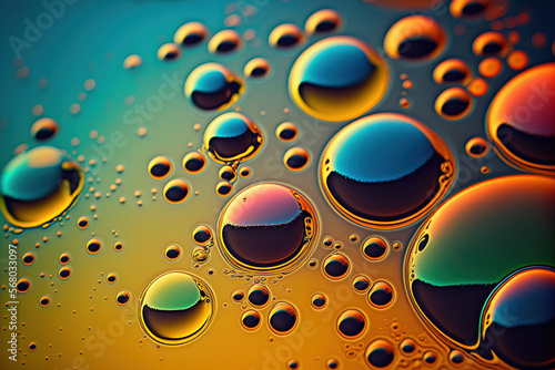 Oil drops Abstract colorful background, Ai generated